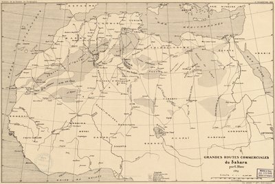 Karte der transsaharischen Handelsrouten von 1889, von dem französischen Entdecker Edouard Blanc von Edouard Blanc